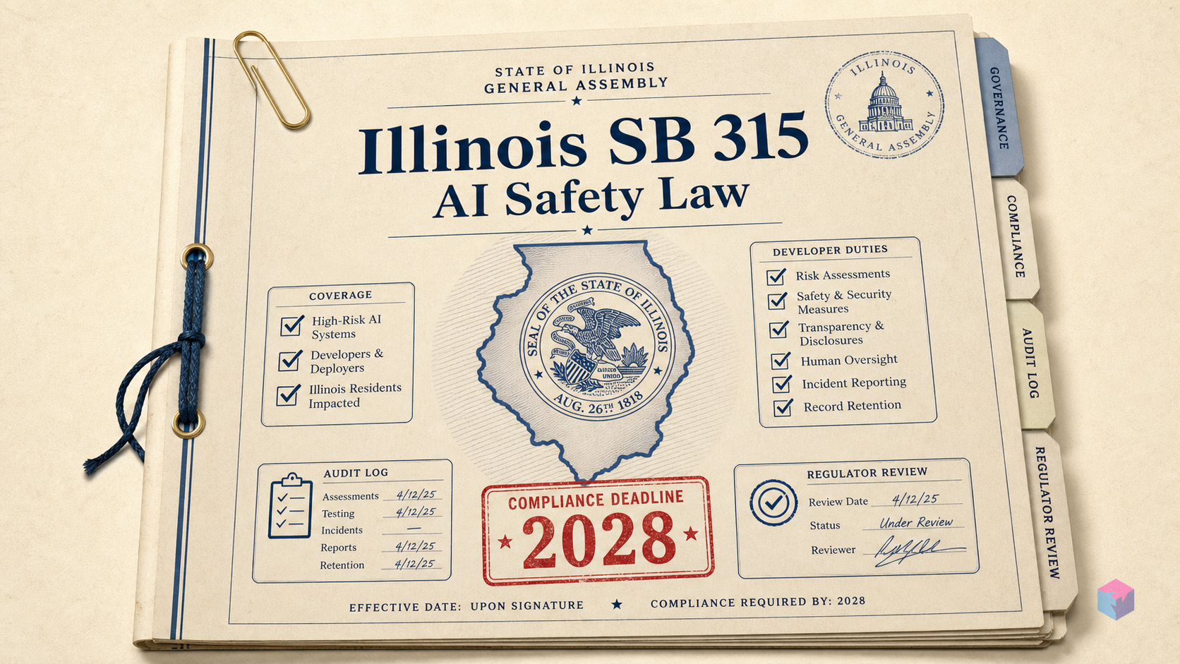 일리노이 SB 315 해설: 적용 대상과 2028년까지 개발자가 해야 할 일
