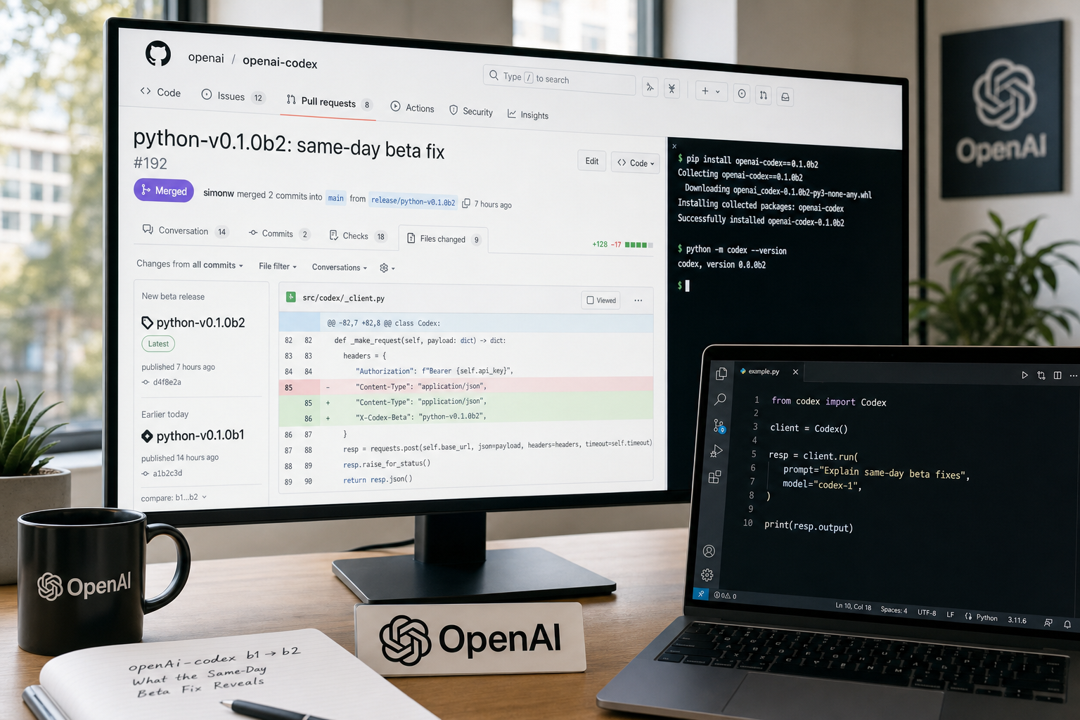openai-codex b1 → b2: What the Same-Day Beta Fix Reveals